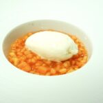 Minestrone de papaye, crème glacée au mascarpone et citron vert